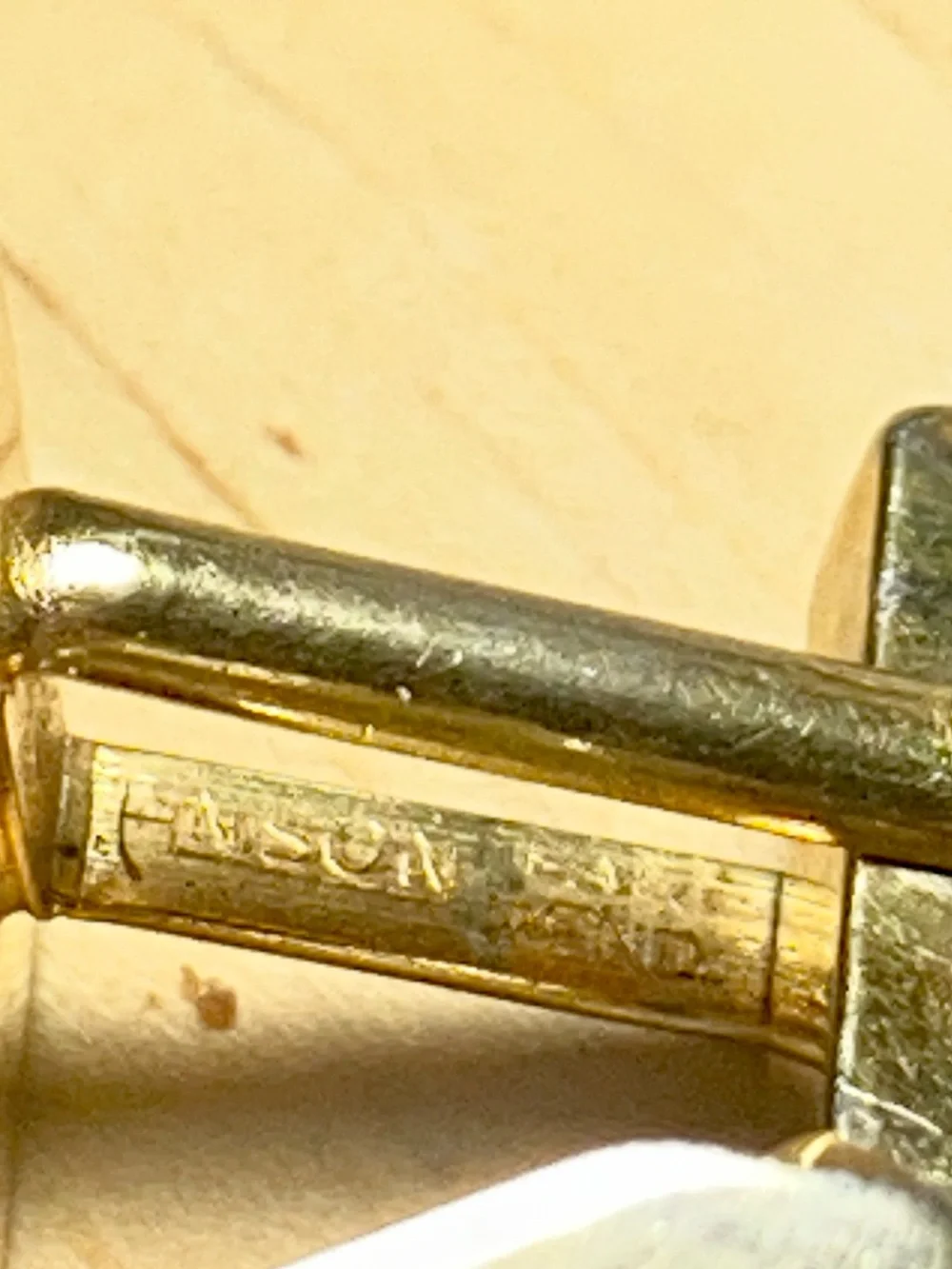 Vintage Gold toned Geometric Men's Cufflinks Square Design Signed Anson